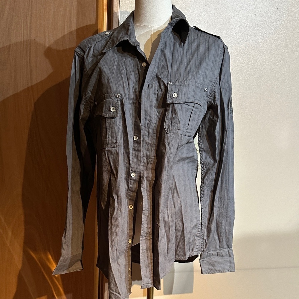Vintage Charcoal Button-Up Shirt
